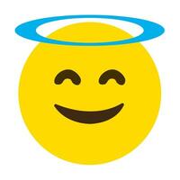 Blessed smiley face emoji vector expression