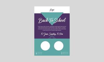 back to school flyer design template. creative back to school flyer design. school flyer design with date and text. vector