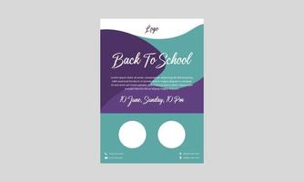 back to school flyer design template. creative back to school flyer design. school flyer design with date and text. vector