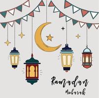 Ramadan mubarak card vector