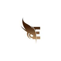 Letter E logo icon combined with owl eyes icon design vector