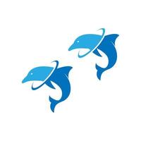 plantilla de vector de concepto de diseño de icono de logotipo de delfín