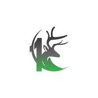 Number 1 icon logo with deer illustration design vector