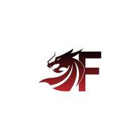 icono de logotipo de letra f con vector de diseño de dragón