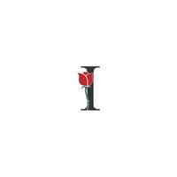 Letter I logo icon with rose design vector