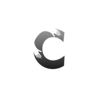 Letter C logo icon with hand design symbol template vector