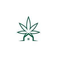 Cannabis leaf logo design vector template