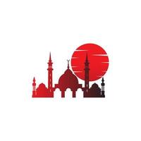 logotipo islámico, plantilla de vector de diseño de icono de mezquita