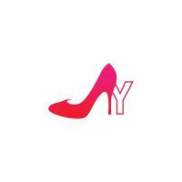 Letter Y with Women shoe, high heel logo icon design vector