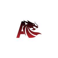 Letter A logo icon with dragon design vector