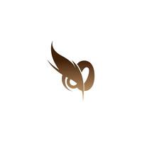 Number zero logo icon combined with owl eyes icon design vector