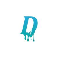 Melting Letter D icon logo design template vector