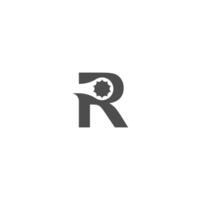 Letter R logo icon with wrench design vector