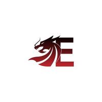 Letter E logo icon with dragon design vector