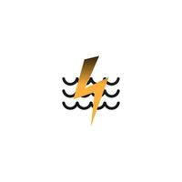 Power symbol lightning icon logo design vector