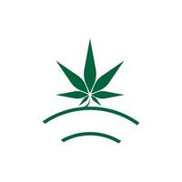 plantilla de vector de diseño de logotipo de hoja de cannabis
