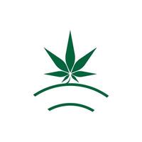 Cannabis leaf logo design vector template