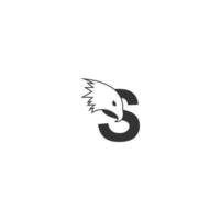 icono del logotipo de la letra s con plantilla de símbolo de diseño de cabeza de halcón vector