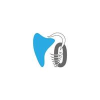 Number zero logo icon with dental design illustration vector