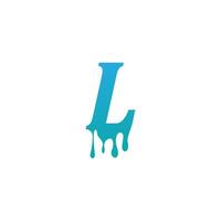 Melting Letter L icon logo design template vector