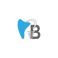 Letter B logo icon with dental design illustration vector