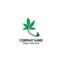 Cannabis leaf logo design vector template