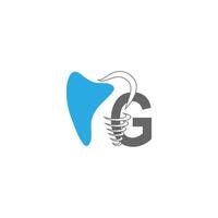 Letter G logo icon with dental design illustration vector