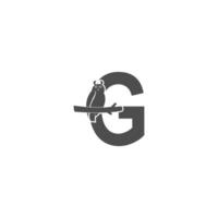 Letter G logo icon  with owl icon design vector