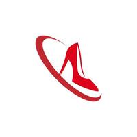 zapato de mujer, vector de diseño de icono de logotipo de tacón alto