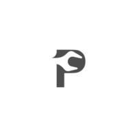 icono del logotipo de la letra p con vector de diseño de llave