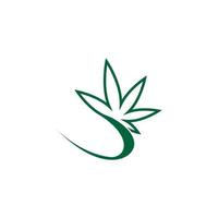 plantilla de vector de diseño de logotipo de hoja de cannabis