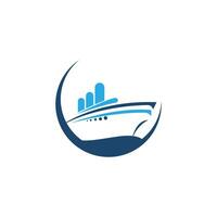 Cruise ship logo icon design template vector