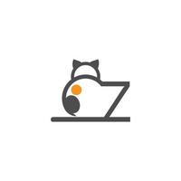 Cat icon logo with letter Z template design vector