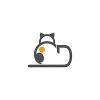 Cat icon logo with letter D template design vector