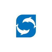 Dolphin with Letter S logo icon design concept vector template