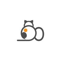 Cat icon logo with letter O template design vector