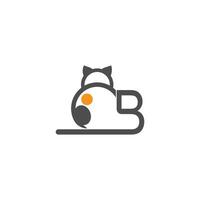 Cat icon logo with letter B template design vector
