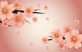 Cherry Blossom Paper Flower Background