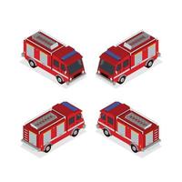 Isometric Fire Truck vector