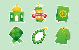 Ramadan Kareem Gradient Sticker Set vector