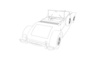 arte lineal de diseño de autos antiguos vector