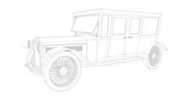 Old car design line art vector