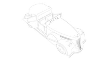 Old car design line art vector