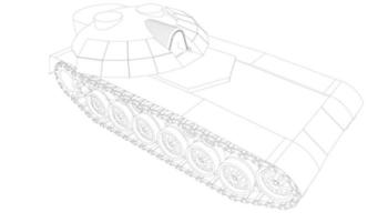 line art of destroyer tank vector