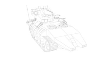 arte lineal del tanque destructor vector