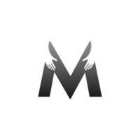 Letter M logo icon with hand design symbol template vector