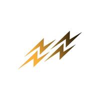 Power symbol lightning icon logo design vector