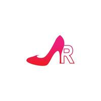 Letter R with Women shoe, high heel logo icon design vector