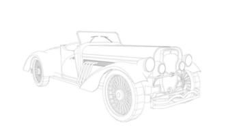 arte lineal de diseño de autos antiguos