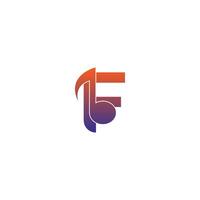 Letter F logo icon with musical note design symbol template vector